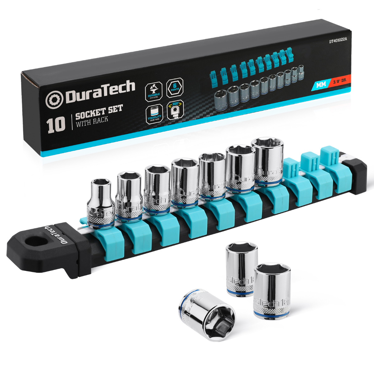 DURATECH 1/4", 3/8" Drive Socket Set