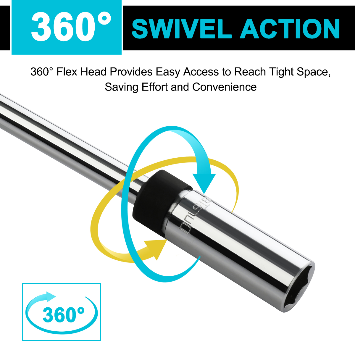 DURATECH 5/8" Swivel Magnetic Spark Plug Socket
