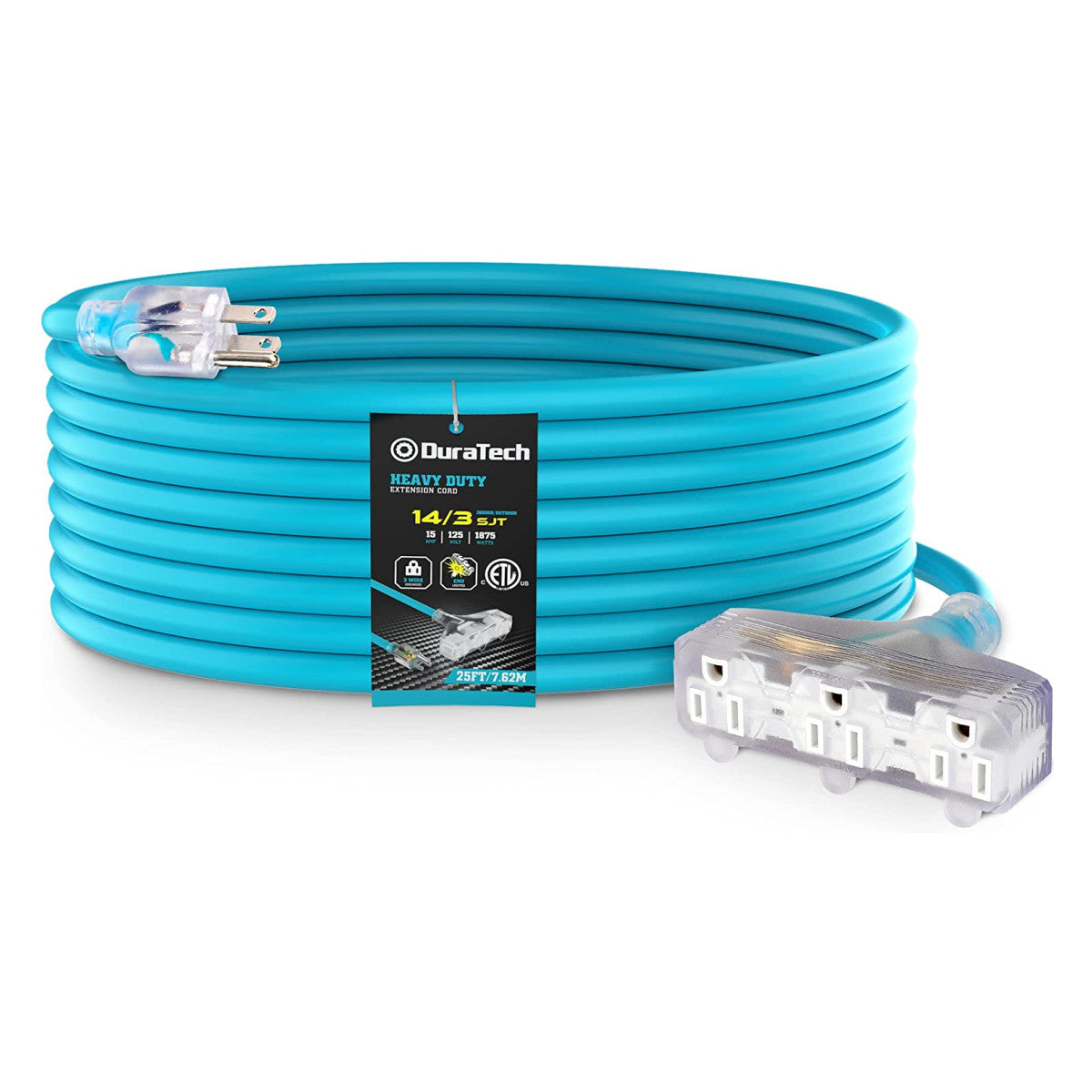 DURATECH 3FT/6FT/25FT/50FT Outdoor Extension Cord