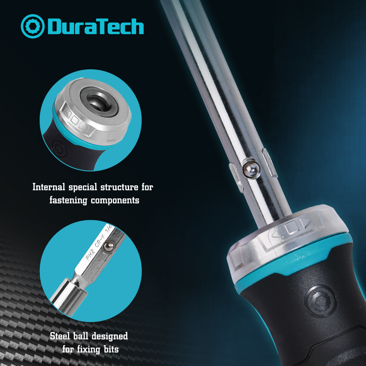 DURATECH 6-in-1 Ratcheting Screwdriver