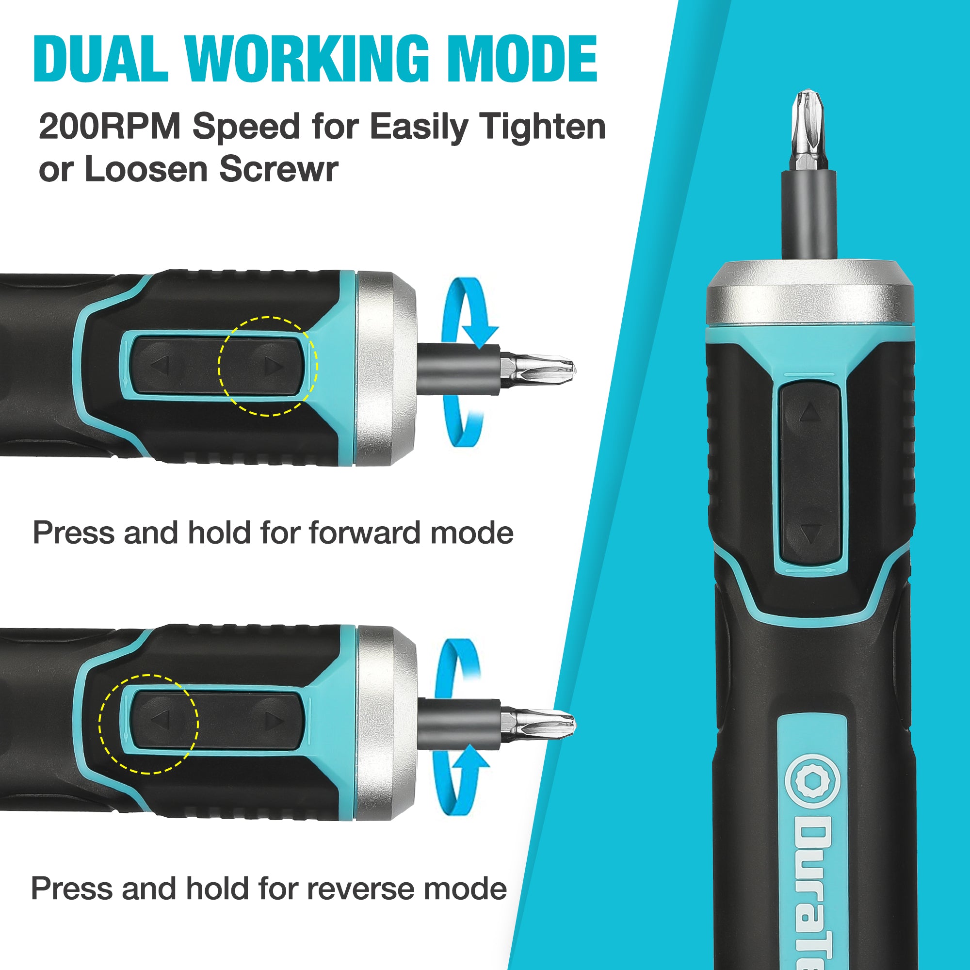 DURATECH 41-Piece Cordless Electric Screwdriver Set