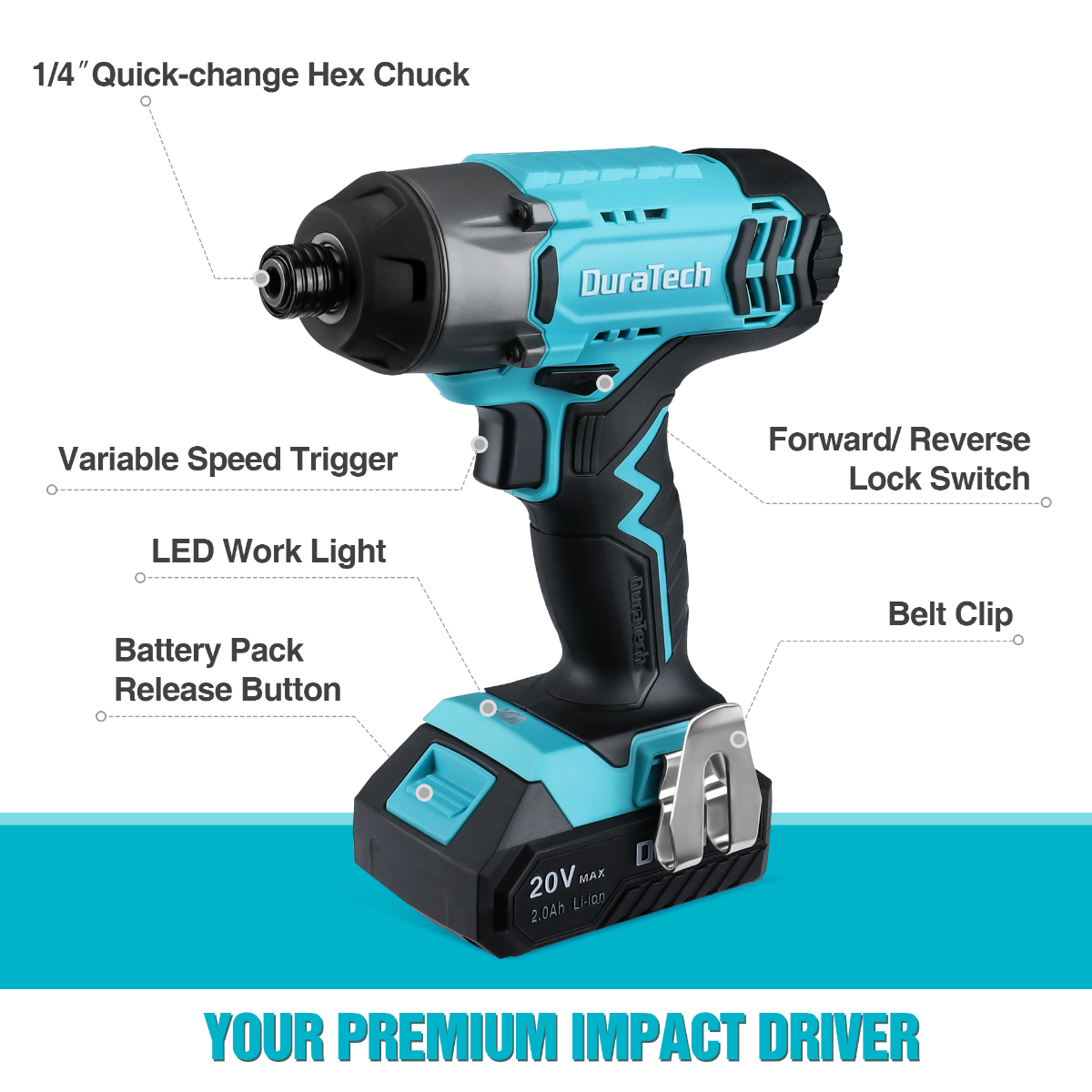 DURATECH 20V Cordless Impact Wrench