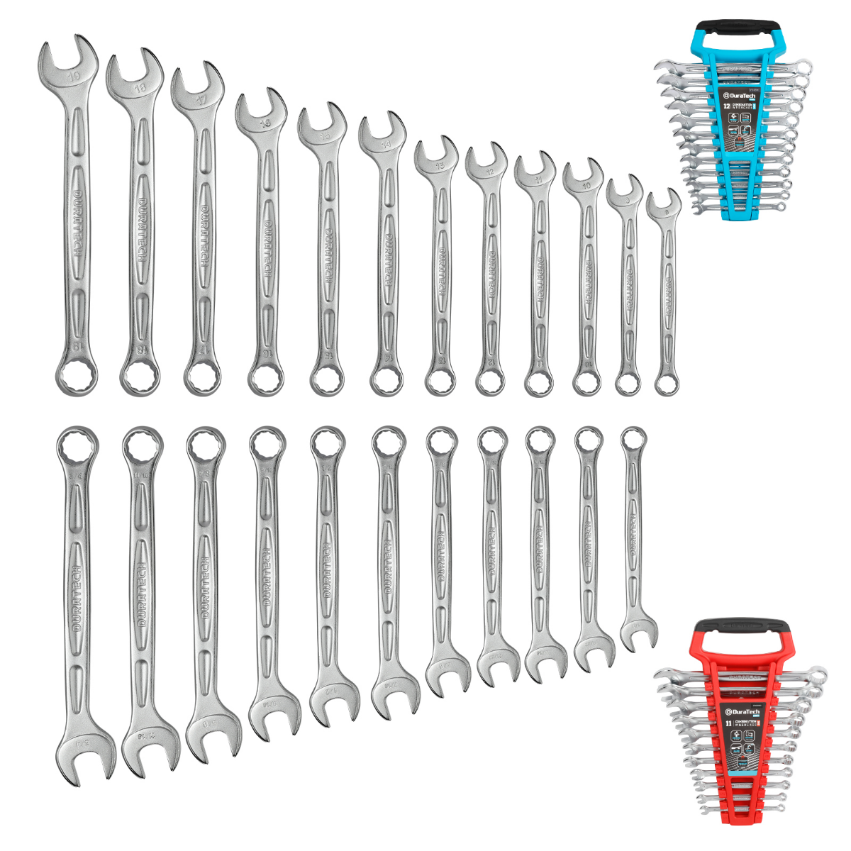 23-Piece Premium SAE and Metric Combination Wrench Set in Roll-up Pouch |  Inch Size 1/4 - 3/4” and Metric Size 8 - 19mm | Chrome Vanadium Steel