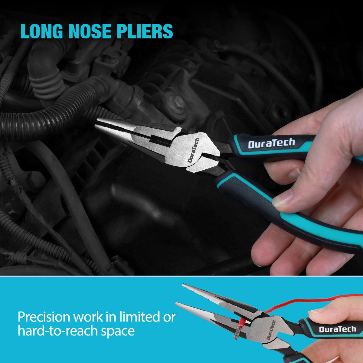 DuraTech 3pcs Plier Set, Premium CR-V Construction, Pliers Tool Set Including 8 Needle Nose Pliers, 8 Linesman Pliers and 7