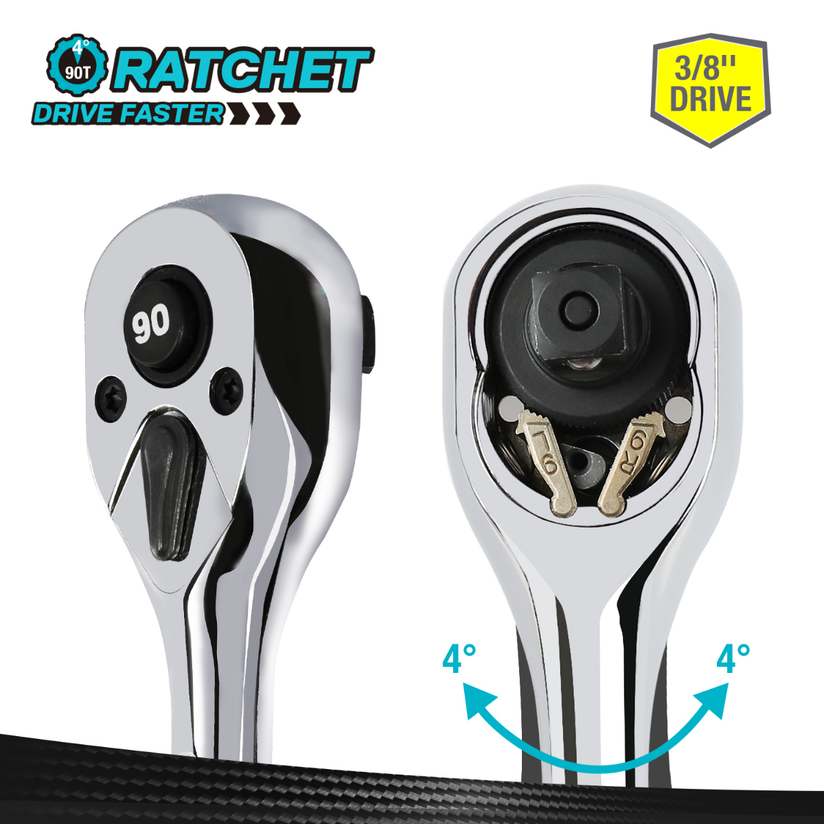 DURATECH 3-Piece Socket Wrench with EVA Organizer